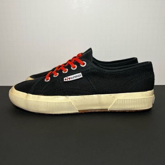 Womens SUPERGA 2750 Cotu Black Classic Sneakers / Size 7 - Picture 4 of 11